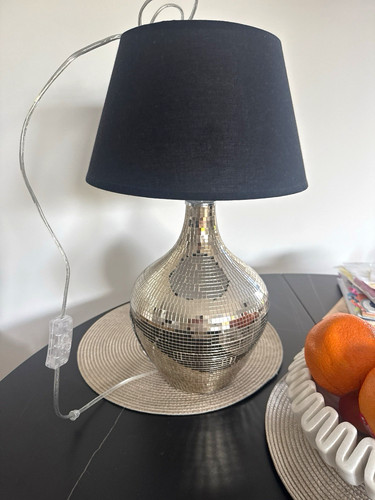 Tischlampe silber mosaikfuß - silber,
