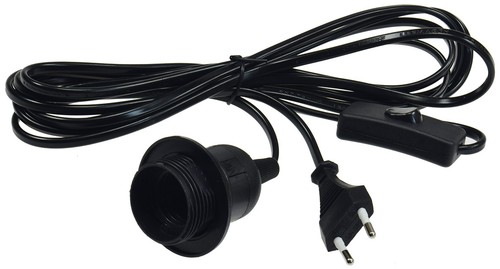 Netzkabel schwarz mit - in,