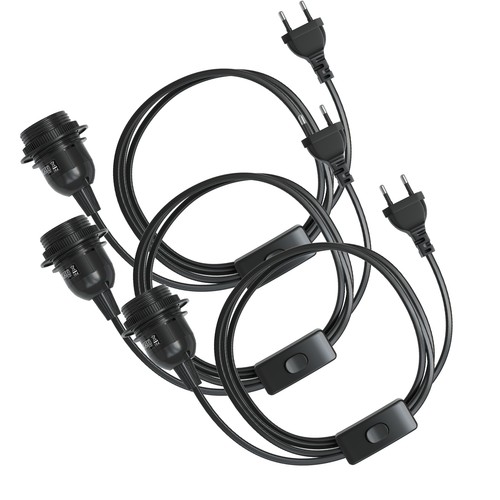 E27 lampenfassung mit kabel - 3x,