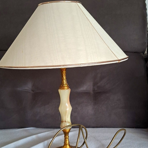 Tischlampe beige stoffschirm - tischlampe,